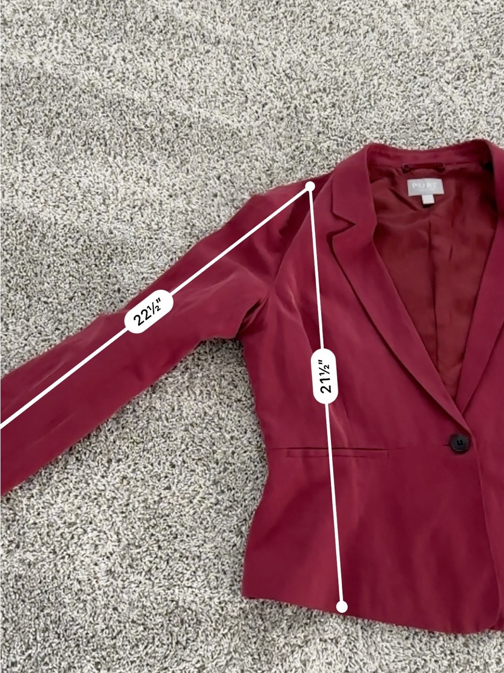 Pure Collection Wine-Red Single-Button Blazer - Picture 7 of 7